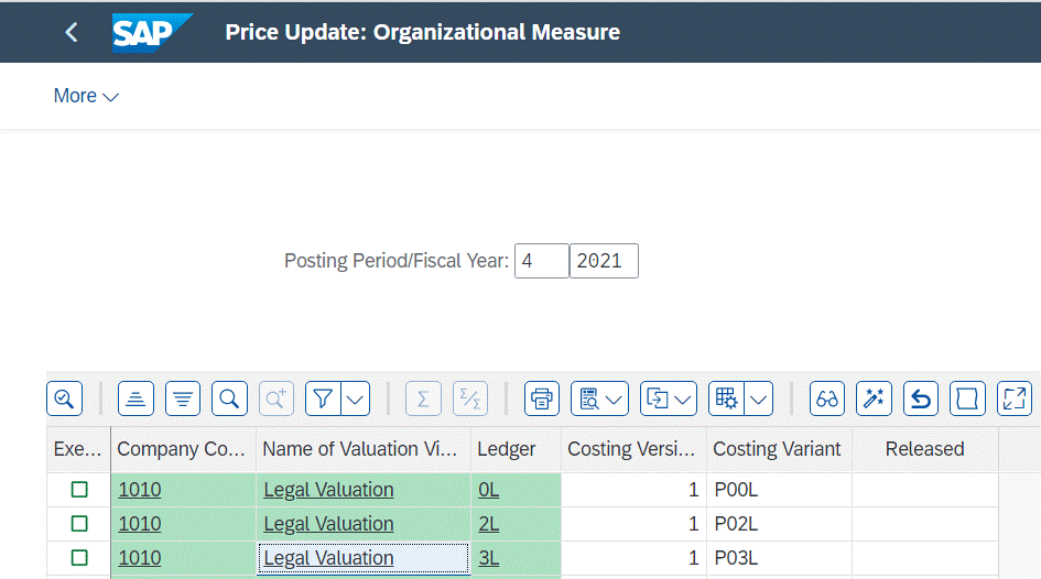 Figure 9 Marking and Releasing Cost Estimates transaction CK24